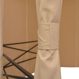 Berkfield Home Garden Marquee Pavilion Tent with Curtains Hexagonal 360x265 cm in Beige - thumbnail 5