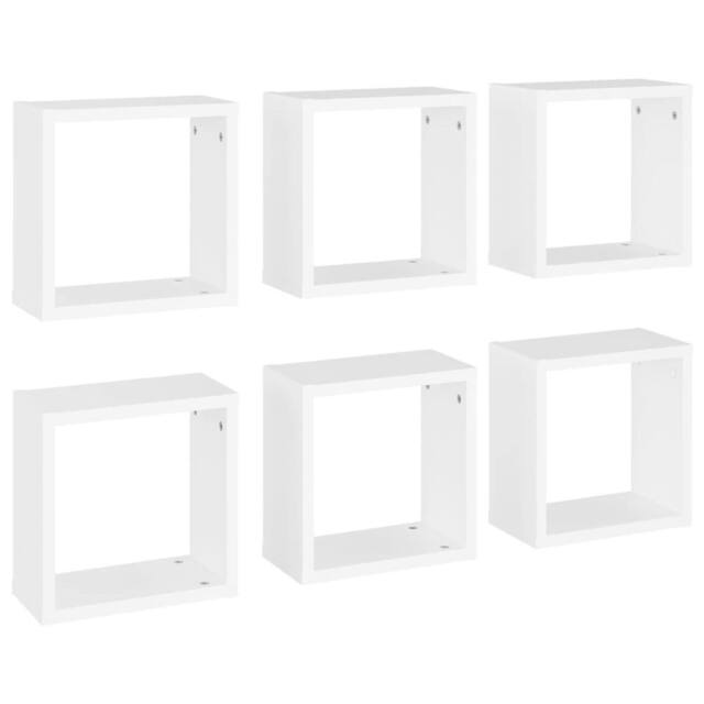 Berkfield Home Wall Cube Shelves 6 pcs White 30x15x30 cm - Size: 30 x 15 x 30 cm - image 1