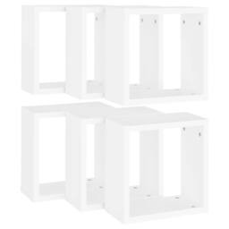 Berkfield Home Wall Cube Shelves 6 pcs White 30x15x30 cm - Size: 30 x 15 x 30 cm - thumbnail 5