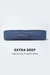 Homescapes Cotton Armchair Booster Cushion in Navy - Size: 50 cm x 50 cm - thumbnail 4