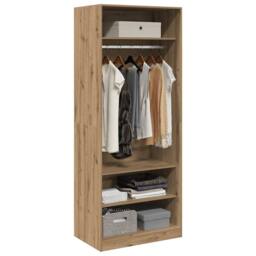 Berkfield Home Wardrobe Artisian Oak 80x50x200 cm Engineered Wood in Brown - Size: 80 x 50 x 200 cm - thumbnail 3