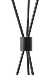 Living and Home Metal Tripod Standing Floor Lamp with Plastic Lampshade in Black - thumbnail 7