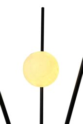 Living and Home Metal Tripod Standing Floor Lamp with Plastic Lampshade in Black - thumbnail 6