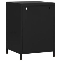 Berkfield Home Nightstand Black 35x35x51 cm Steel - Size: 35 x 35 x 51 cm - thumbnail 5