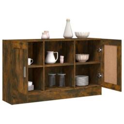 Berkfield Home Sideboard Smoked Oak 120x30.5x70 cm Engineered Wood in Brown - thumbnail 6