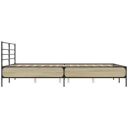 Berkfield Home Bed Frame without Mattress Sonoma Oak 160x200 cm in Brown - thumbnail 5