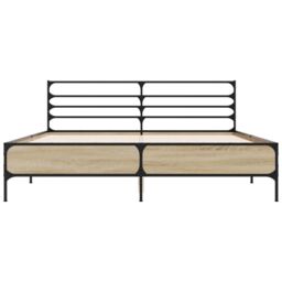 Berkfield Home Bed Frame without Mattress Sonoma Oak 160x200 cm in Brown - thumbnail 4