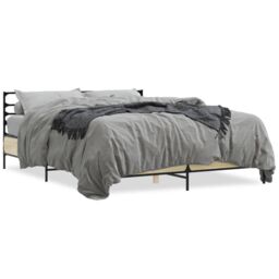 Berkfield Home Bed Frame without Mattress Sonoma Oak 160x200 cm in Brown - thumbnail 2