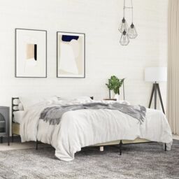 Berkfield Home Bed Frame without Mattress Sonoma Oak 160x200 cm in Brown - thumbnail 1