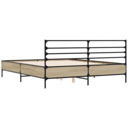 Berkfield Home Bed Frame without Mattress Sonoma Oak 160x200 cm in Brown - thumbnail 6