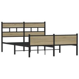Berkfield Home Bed Frame without Mattress Sonoma Oak 140x200 cm Engineered Wood in Brown - thumbnail 3