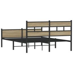 Berkfield Home Bed Frame without Mattress Sonoma Oak 140x200 cm Engineered Wood in Brown - thumbnail 6