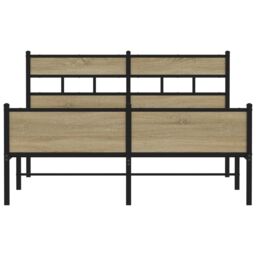 Berkfield Home Bed Frame without Mattress Sonoma Oak 140x200 cm Engineered Wood in Brown - thumbnail 4