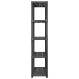 Berkfield Home Storage Shelf 5-Tier Black 284x38x170 cm Plastic - Size: 284 x 38 x 170 cm - thumbnail 4