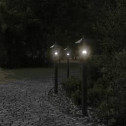 Berkfield Home Outdoor Floor Lamps 3pcs Black 80 cm Stainless Steel - thumbnail 3