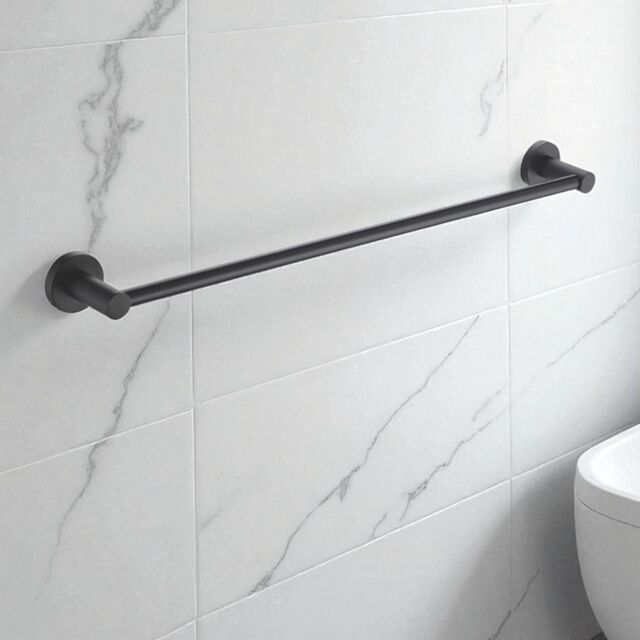 Showerdrape Modernity Black Steel Wall Mounted Towel Rail 500mm - image 1