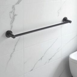 Showerdrape Modernity Black Steel Wall Mounted Towel Rail 500mm - thumbnail 1