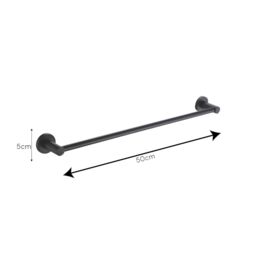 Showerdrape Modernity Black Steel Wall Mounted Towel Rail 500mm - thumbnail 2