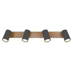 Netlighting Robby Ceiling Spotlight Bar Wood Look 4x GU10 in Brown - thumbnail 3