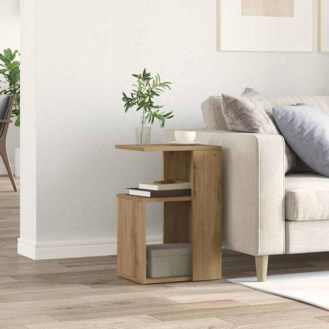 Berkfield Home Side Table Artisan Oak 36x30x56 cm Engineered Wood in Brown - Size: 36 x 30 x 56 cm - image 1