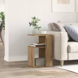 Berkfield Home Side Table Artisan Oak 36x30x56 cm Engineered Wood in Brown - Size: 36 x 30 x 56 cm - thumbnail 1