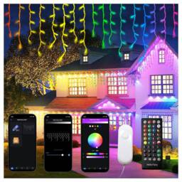 Bright Zeal RGB 66 ft Outdoor Icicle Lights with 598 LED, 2‑Pack in White - thumbnail 4