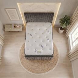 "Somnior Eleanor Velvet Divan Bed Mattress No Draw 54"" Headboard 22"" Footboard in Charcoal - Size: Small Double" - thumbnail 3