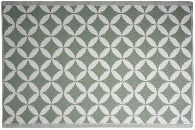 idooka Green & White Circles Outdoor Camping Rug Mat - Size: 90 cm x 180 cm - image 1