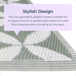 idooka Green & White Circles Outdoor Camping Rug Mat - Size: 90 cm x 180 cm - thumbnail 3