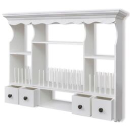 Berkfield Home Wooden Kitchen Wall Cabinet White - thumbnail 4