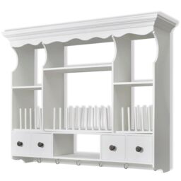 Berkfield Home Wooden Kitchen Wall Cabinet White - thumbnail 2