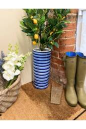 KDMD Horizontal Striped Umbrella Stand in Blue - thumbnail 3
