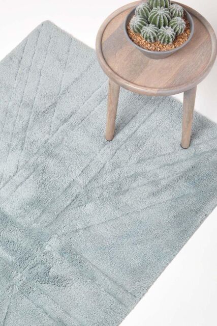 Homescapes Cotton Tufted Rug Union Jack Plain Embossed Mat in Silver - Size: 50 cm x 80 cm - image 1