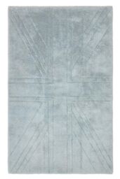 Homescapes Cotton Tufted Rug Union Jack Plain Embossed Mat in Silver - Size: 50 cm x 80 cm - thumbnail 2
