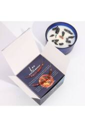KDMD Leo Zodiac Crystal Candle with Gemstone Bracelet in Blue - thumbnail 3