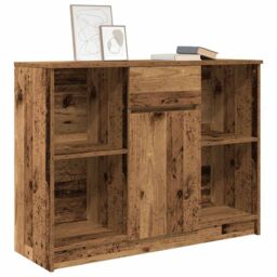 Berkfield Home Sideboard with Drawer Old Wood 101x35x76 cm Engineered Wood in Brown - Size: 101 x 35 x 76 cm - thumbnail 4