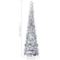 Berkfield Home Pop-up Artificial Christmas Tree Silver 150 cm PET - thumbnail 5