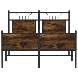 Berkfield Home Bed Frame without Mattress Smoked Oak 120x200 cm Engineered Wood in Brown - Size: Small Double - thumbnail 6