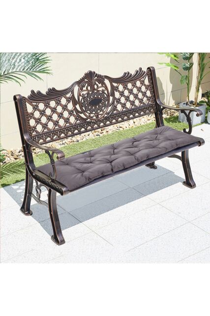Living and Home 120cm W x 50cm D Waterproof Bench Seat Cushion in Dark Grey - Size: 120 cm W x 50 cm D - image 1