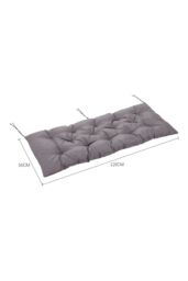 Living and Home 120cm W x 50cm D Waterproof Bench Seat Cushion in Dark Grey - Size: 120 cm W x 50 cm D - thumbnail 2
