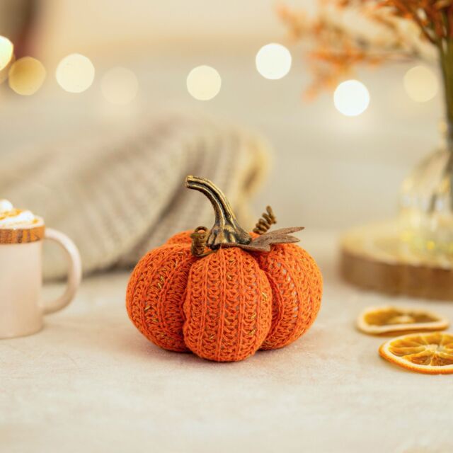 Marco Paul 13cm Orange Plush Autumn Décor Home Pumpkin Halloween Decorations - image 1