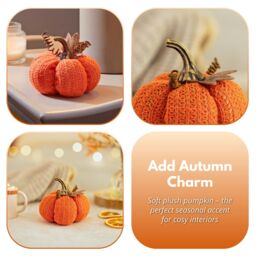 Marco Paul 13cm Orange Plush Autumn Décor Home Pumpkin Halloween Decorations - thumbnail 8