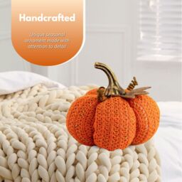Marco Paul 13cm Orange Plush Autumn Décor Home Pumpkin Halloween Decorations - thumbnail 7
