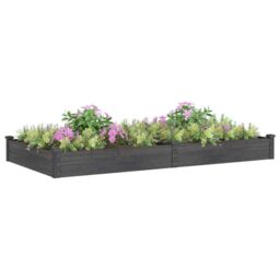 Berkfield Home Garden Raised Bed with Liner Grey 240x120x25 cm Solid Wood Fir - Size: 240 x 120 x 25 cm - thumbnail 3