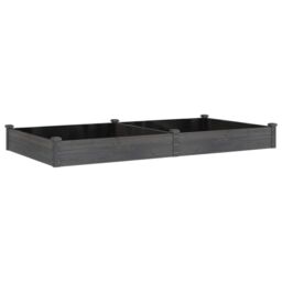 Berkfield Home Garden Raised Bed with Liner Grey 240x120x25 cm Solid Wood Fir - Size: 240 x 120 x 25 cm - thumbnail 2