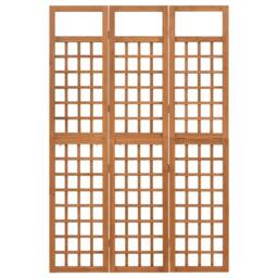 Berkfield Home 3-Panel Room Divider/Trellis Solid Fir Wood 121x180.5 cm in Brown - thumbnail 1