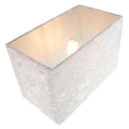 Happy Homewares Contemporary Designer Crushed Velvet Fabric Rectangular Lamp Shade in White - Size: 12 inches - thumbnail 4