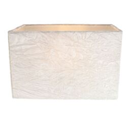 Happy Homewares Contemporary Designer Crushed Velvet Fabric Rectangular Lamp Shade in White - Size: 12 inches - thumbnail 2