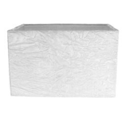 Happy Homewares Contemporary Designer Crushed Velvet Fabric Rectangular Lamp Shade in White - Size: 12 inches