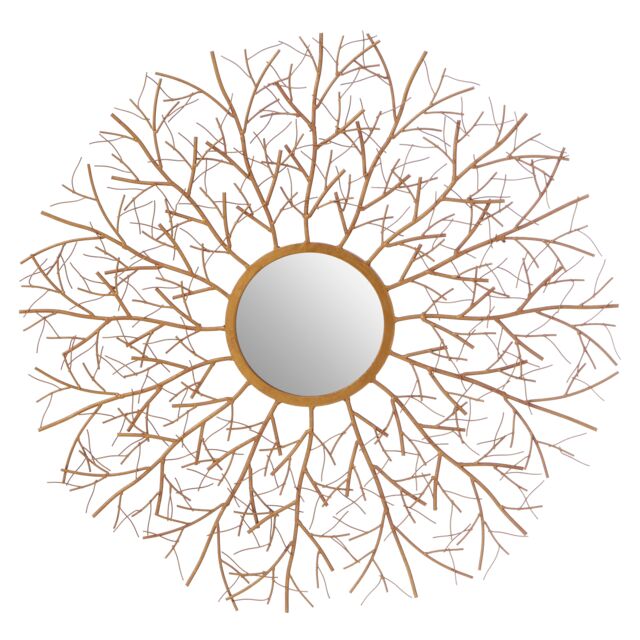Orsina Delicate Twig Wall Mirror Luxurious Round Accent Mirror Contemporary Design Decorative Round Mirror in Gold - image 1